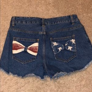 High waisted jean shorts